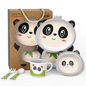 Eco Bamboo Fiber Panda Tableware Set for Babies & Toddlers